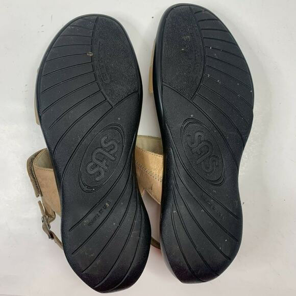 SAS Size 11 Nudu Sandal Dawn Beige Leather Slingback Shoes Adjustable Women's - Picture 10 of 10